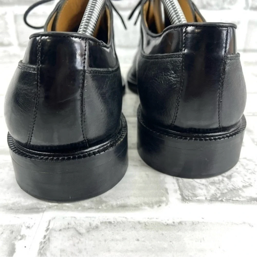 San Remo Made in Italy Black Leather Men's 10.5 Oxford Dress Shoes